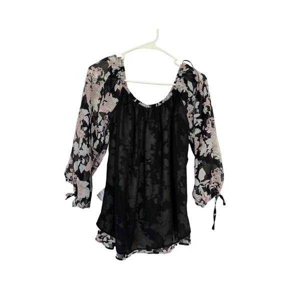 Tribal Jeans floral print lined blouse size S/P. Pink & black floral work office - Picture 5 of 9